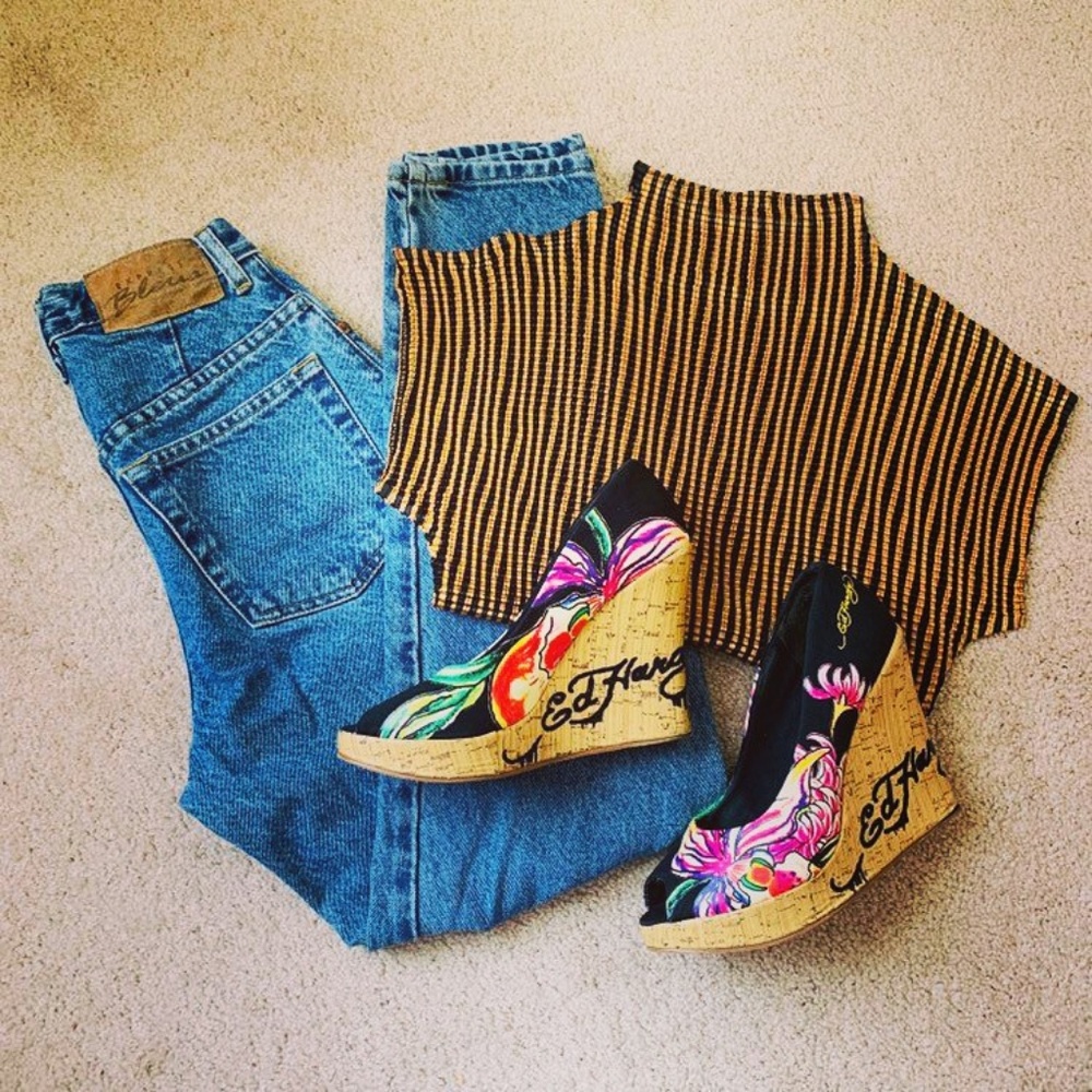 Express blue skinny leg mom jeans